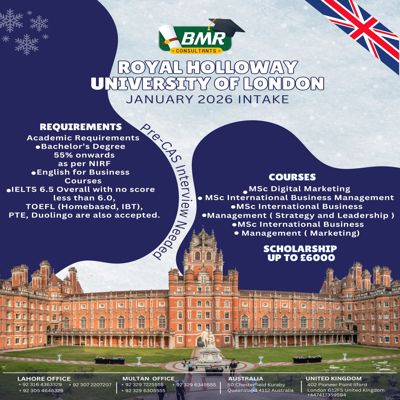 𝐑𝐨𝐲𝐚𝐥 𝐇𝐨𝐥𝐥𝐨𝐰𝐚𝐲 𝐔𝐧𝐢𝐯𝐞𝐫𝐬𝐢𝐭𝐲 𝐨𝐟 𝐋𝐨𝐧𝐝𝐨𝐧  𝐉𝐚𝐧𝐮𝐚𝐫𝐲 𝟐𝟎𝟐𝟔 𝐈𝐧𝐭𝐚𝐤𝐞 